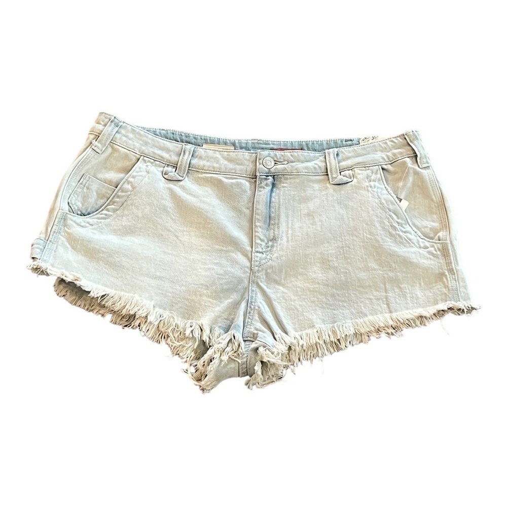 ANTHROPOLOGIE PILCRO Shortie Shorts Cutoff Light Wash Denim NEW $98 - Picture 5 of 12